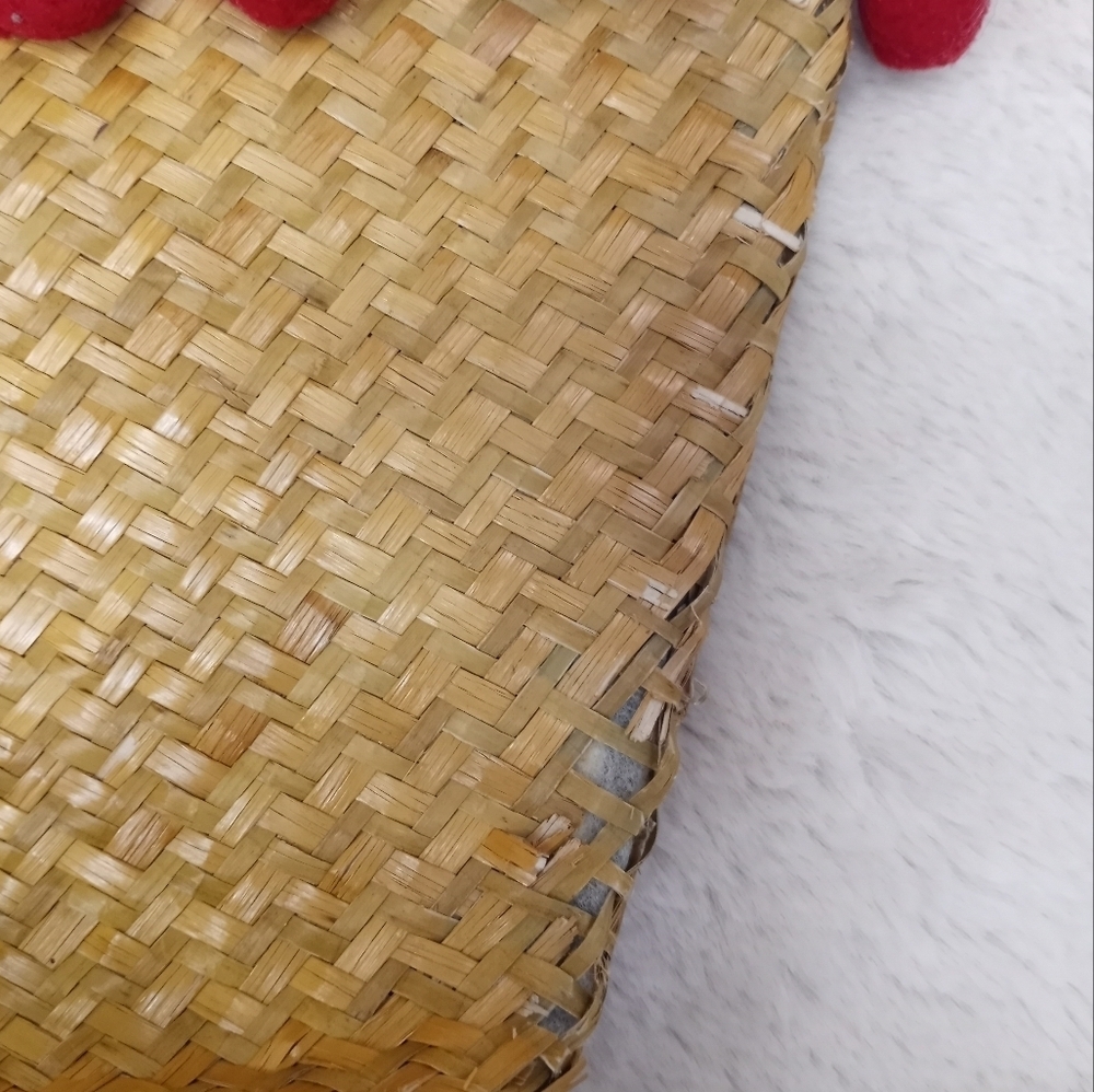 Vintage Betsey Johnson Betseyville NWT Floral Raffia Straw Tote w Silver Trim - Picture 4 of 6